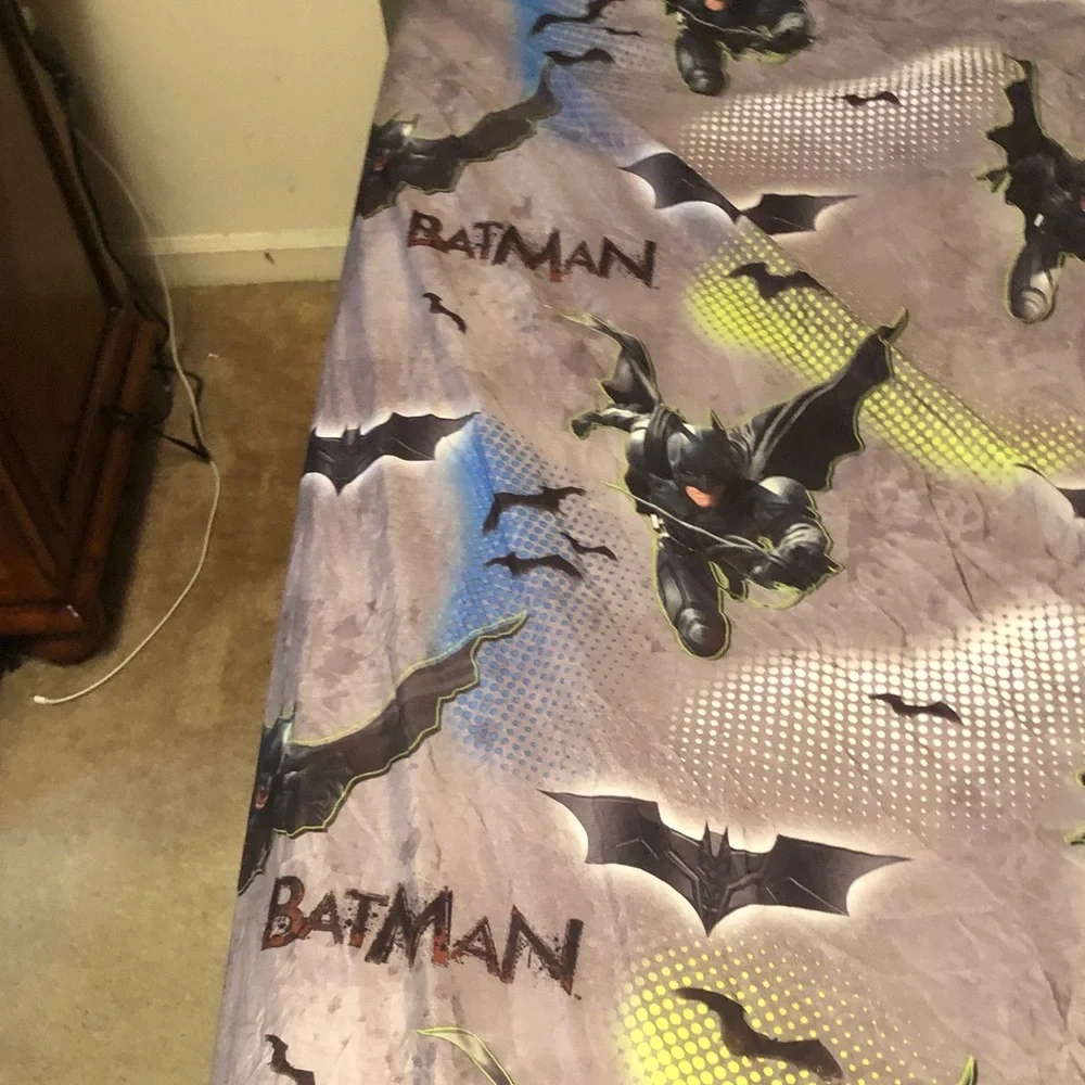 Batman Gray Sheet with Black and Neon Yellow & Blue Accents